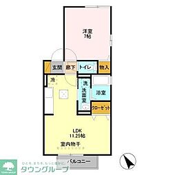 リヴェール津田沼 1LDKの間取図画像
