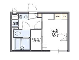 レオパレスオズメゾン 1Kの間取図画像