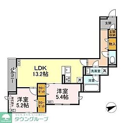 高石神プロジェクト 2LDKの間取図画像