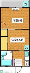 メゾン市川 1Kの間取図画像