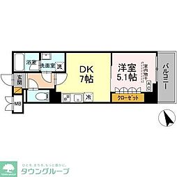 Grand Village 1DKの間取図画像