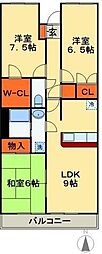 検見川ハイツ2 3LDKの間取図画像