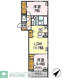 フレアII 2LDKの間取図画像