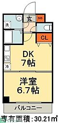 金太郎Hills54'★ 1DKの間取図画像
