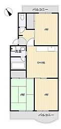 第1サンパーク幕張台 3DKの間取図画像