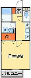 ブラウニーハイツ 1Kの間取図画像