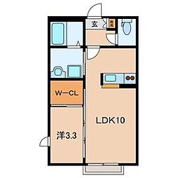 ボンメゾン 1LDKの間取図画像