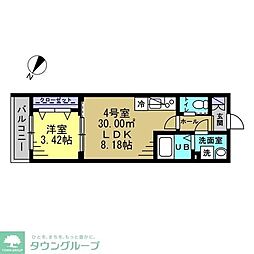 アウリイ大久保 1LDKの間取図画像