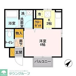 プレジオ樹 1Kの間取図画像