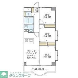 西船橋スクエアガーデン 3LDKの間取図画像