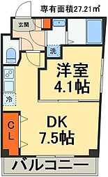アウル 1DKの間取図画像