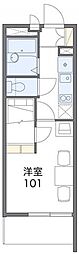 レオパレスハーモニー 1Kの間取図画像