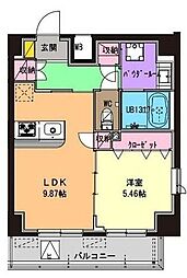 アリエス 1LDKの間取図画像