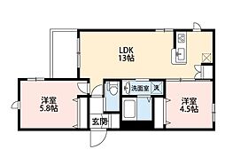 (仮称)DOビル北栄へーベルメゾン 2LDKの間取図画像