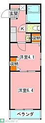 アルコープ2 2Kの間取図画像