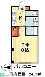 グランキャッスル 1Kの間取図画像