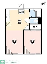 サンシティB 1LDKの間取図画像