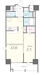 AuSoleilCHIBA 1LDKの間取図画像