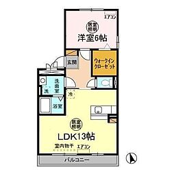 グランピア春日 1LDKの間取図画像