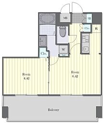 グランカーサ行徳 1LDKの間取図画像