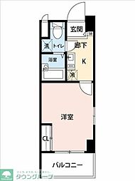 Flat船橋 1Kの間取図画像