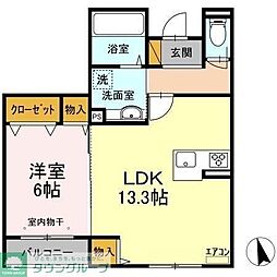 メゾンドール 1LDKの間取図画像