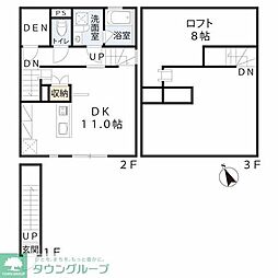 リーブル1番館 ワンルームの間取図画像