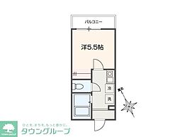MELLAS市川 1Kの間取図画像