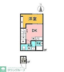 TSUMUGI S 八千代 1DKの間取図画像