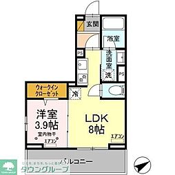 WestSideResidence 1LDKの間取図画像