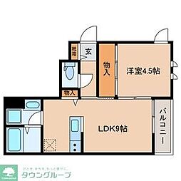アパート 1LDKの間取図画像