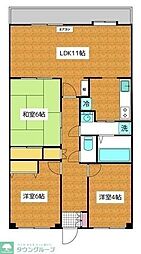 潮ハイツ 3LDKの間取図画像