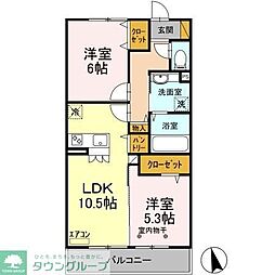 ゴールド・イン・ロータス 2LDKの間取図画像