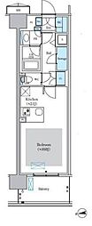 ロイヤルパークス船橋 ワンルームの間取図画像