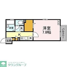 ピュアフラット 1Kの間取図画像