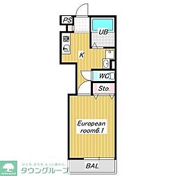 SUNRISE船橋塚田 1Kの間取図画像