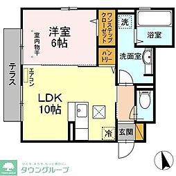 ボヌール 1LDKの間取図画像