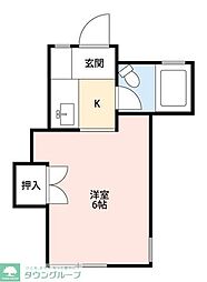ジーアイハウス日の出A 1Kの間取図画像