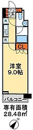 パークアクシス西船橋本郷町 1Kの間取図画像