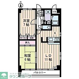 ガーデンヴィラクレセント 2LDKの間取図画像