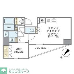 ジオエント駒込 1LDKの間取図画像