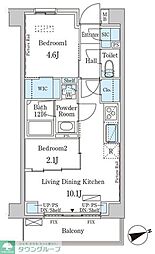 インスタイルレジデンス本駒込 2LDKの間取図画像