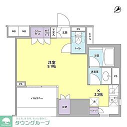コンフォリア池袋DEUX 1Kの間取図画像