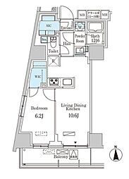 パークアクシス池袋 1LDKの間取図画像