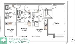 板橋区相生町マンション 1Kの間取図画像