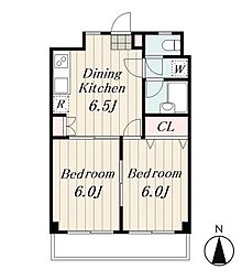 クレドール千川 2DKの間取図画像
