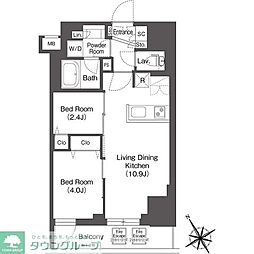 BluRock後楽園 2LDKの間取図画像