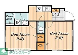 SUNSHINE TERRACE 2Kの間取図画像
