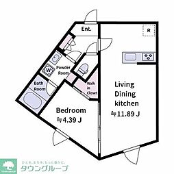 豊島区目白5丁目マンション 1LDKの間取図画像
