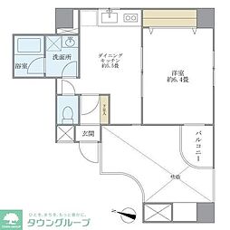 グリーンコート 1DKの間取図画像